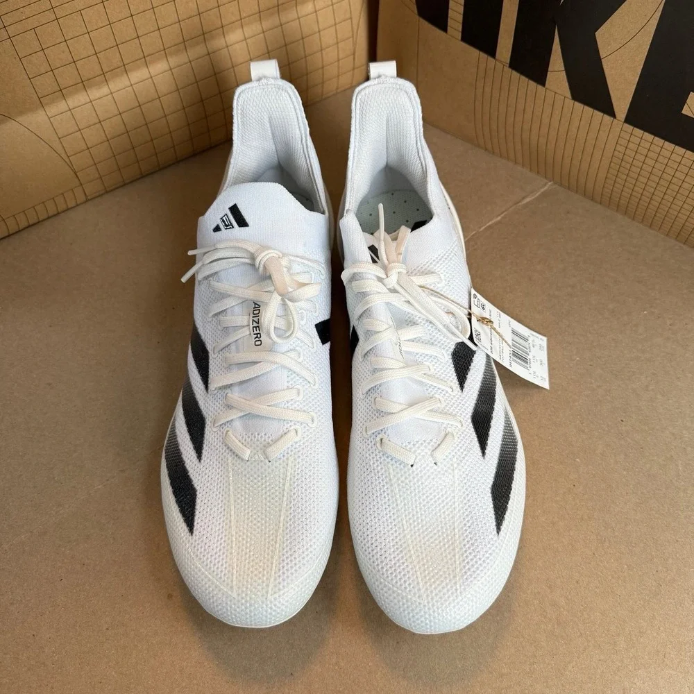 Adidas ADIZERO ELECTRIC+ FOOTBALL CLEATS White/Black Mens Size‎ 12 IH7451 NEW